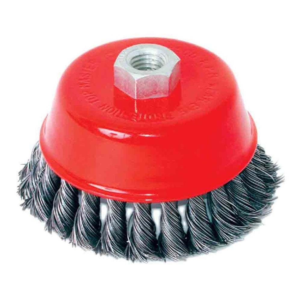 Spazzola metallica a tazza, abrasiva trecciata,per la rimozione della ruggine dal metallo, scorie di saldatura, superfici metalliche ,sporco grasso 75 mm