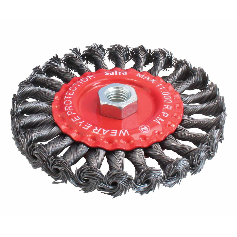 Spazzola metallica circolare dura, abrasiva trecciata, in acciaio, per la rimozione della ruggine dal metallo, scorie di saldatura, superfici metalliche 125 mm