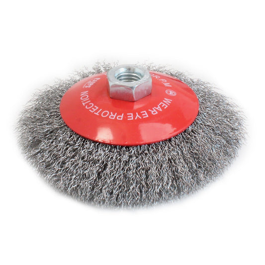 Spazzola metallica circolare per smerigliatrice angolare, abrasiva per pulire ruggine tubi fori, scorie di saldatura, sporco grasso, 125 mm Satra