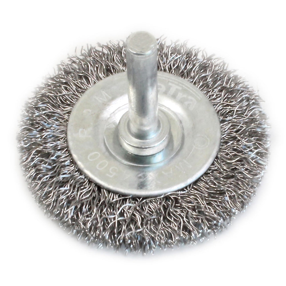 Spazzola metallica circolare per trapano, con gambo,abrasiva, per la rimozione della ruggine dal metallo, scorie di saldatura, sporco grasso,50 × 6 mm