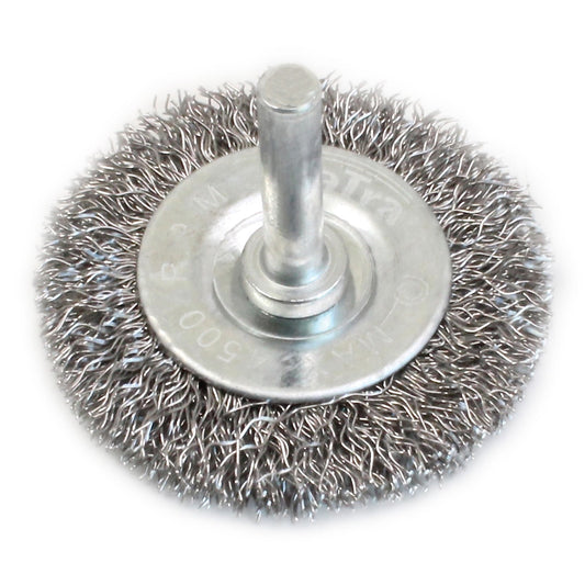 Spazzola metallica circolare per trapano, con gambo,abrasiva, per la rimozione della ruggine dal metallo, scorie di saldatura, sporco grasso,50 × 6 mm