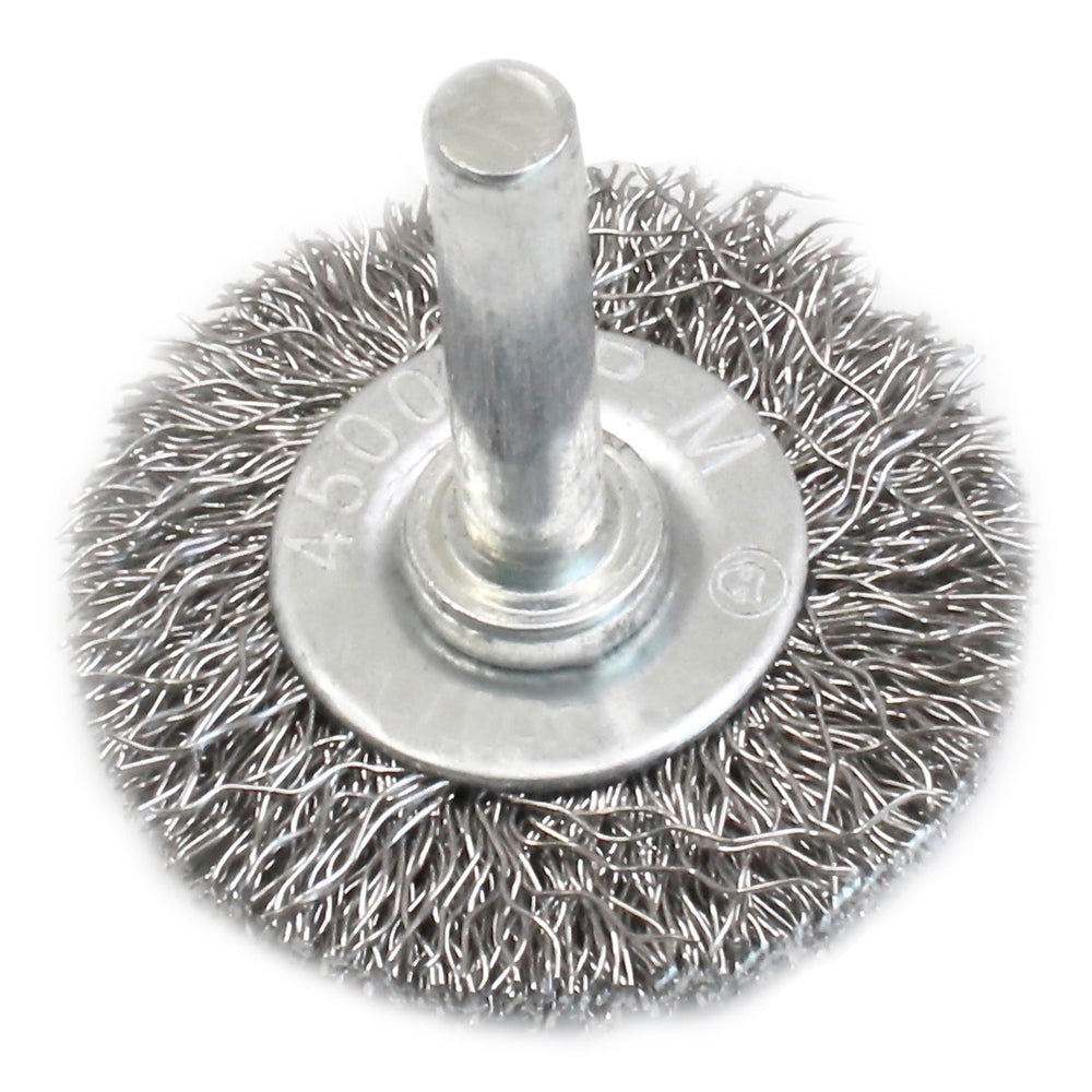 Spazzola metallica circolare per trapano, con gambo,abrasiva, per la rimozione della ruggine dal metallo, scorie di saldatura, sporco grasso 40 × 6 mm