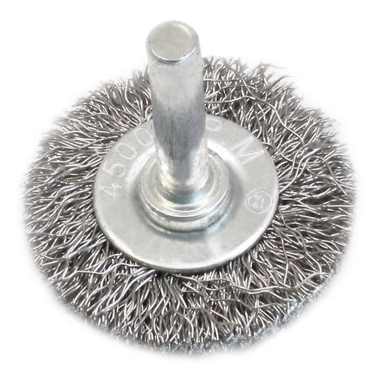 Spazzola metallica circolare per trapano, con gambo,abrasiva, per la rimozione della ruggine dal metallo, scorie di saldatura, sporco grasso 40 × 6 mm