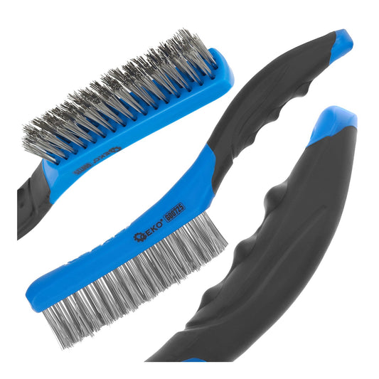 Spazzola metallica con impugnatura ergonomica e filo di acciaio duro a quattro file ,260 mm