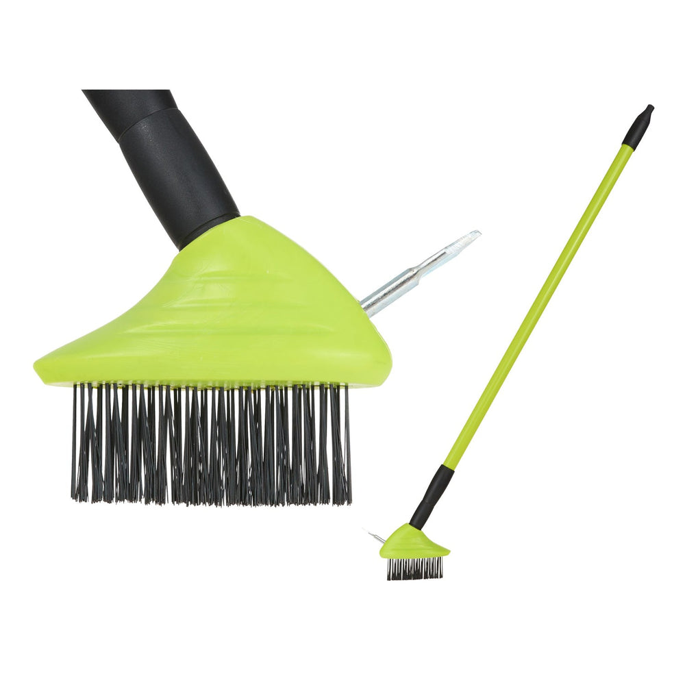Spazzola per pietre da pavimentazione con manico telescopico in plastica 8 cm- 137 cm, con raschietto