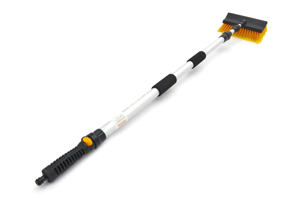 Spazzola pulizia telescopica lavaggio, spugna, esterno camion camper moto, accessori, spazzolone, pennello, senza graffi, con raccordo attacco per acqua, 3 m Hbm