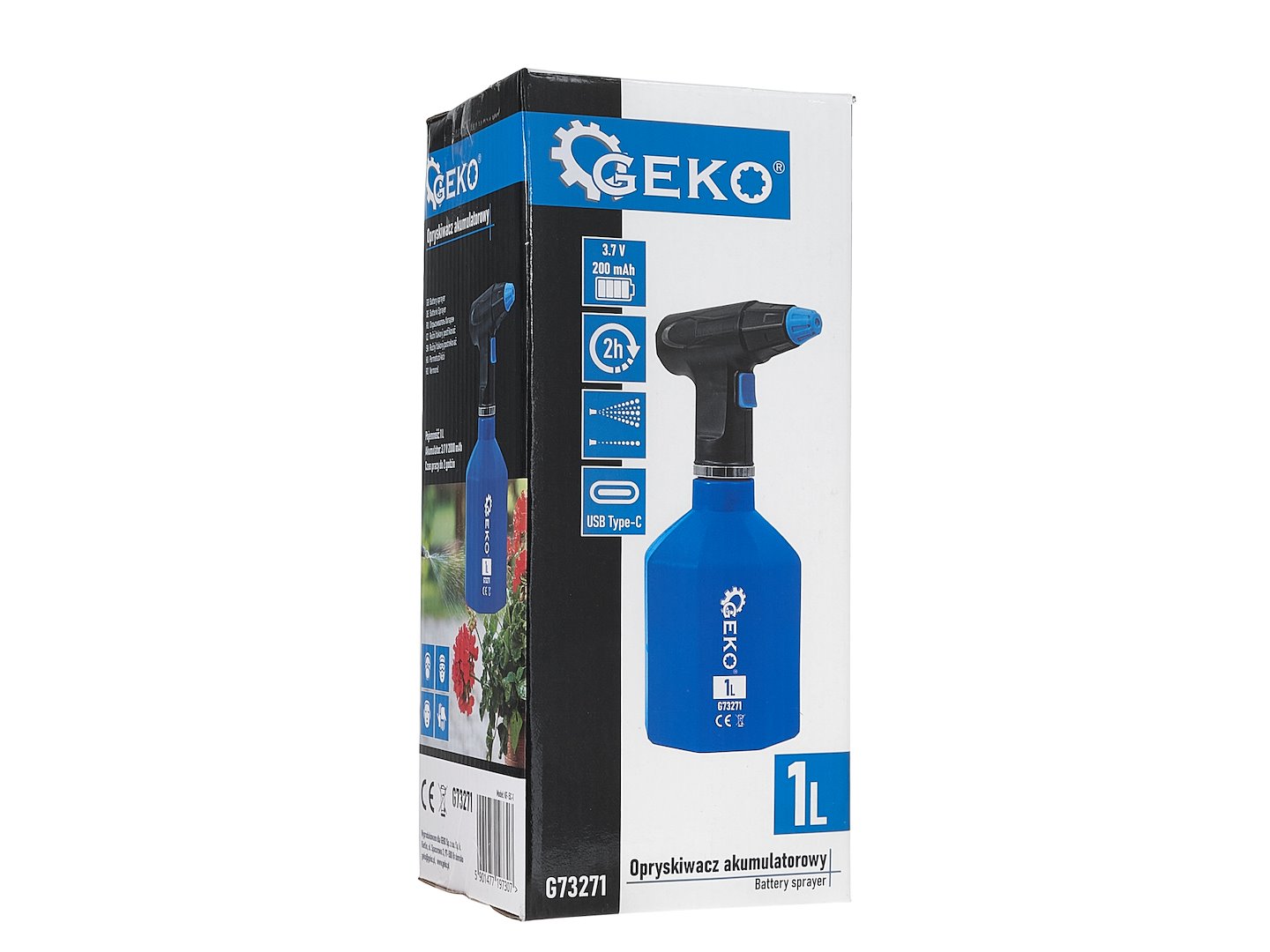 Spruzzatore elettrico easy sprayer, nebulizzatore piante a batteria ricaricabile con autonomia di 2h, pompa leggera e resistente, 1 litro,ricaricabile USB