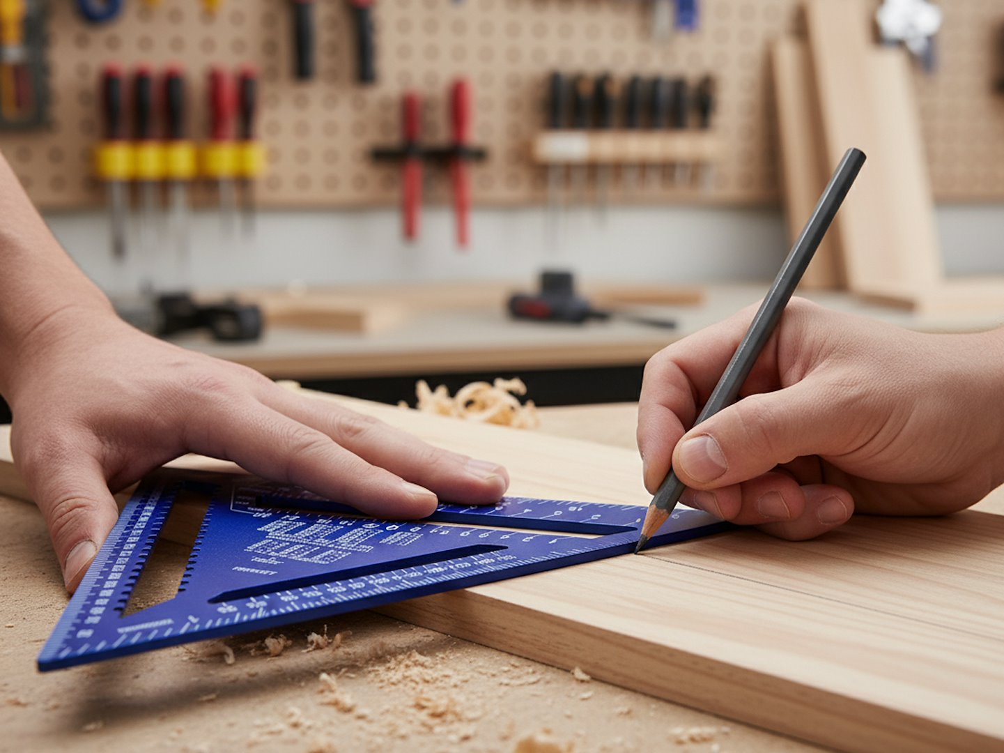 Squadra da falegname e per edilizia professionale ,utensile per carpentiere, per misurazioni rapide, 300 x 300 x 430mm