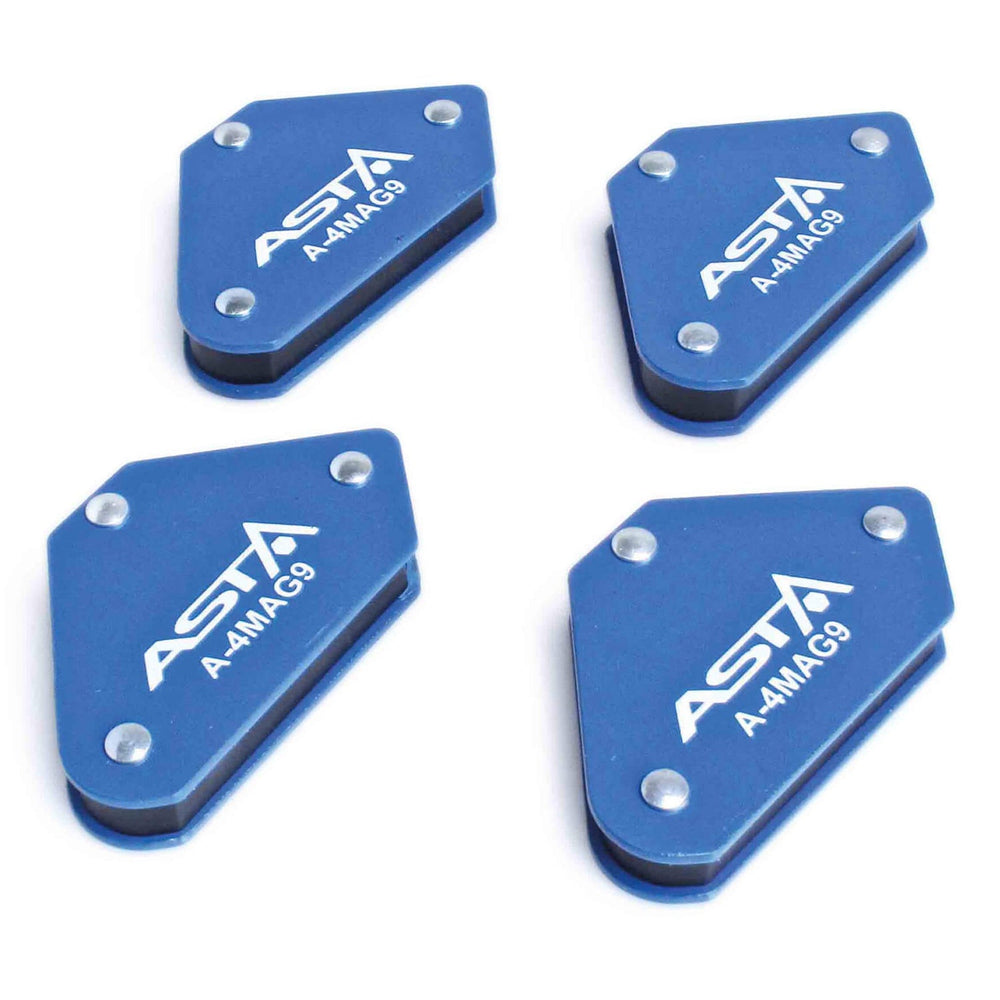 Squadra magnetica per saldatura, blu, posizionatore supporto angolare calamita, 4 pezzi