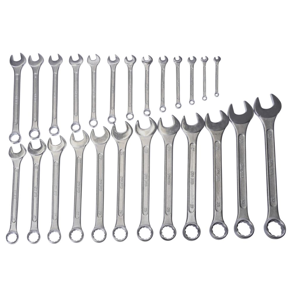 Set chiavi combinate anello e forchetta, chiavi inglesi, professionali, 6–32 mm, 25 pezzi, JMC