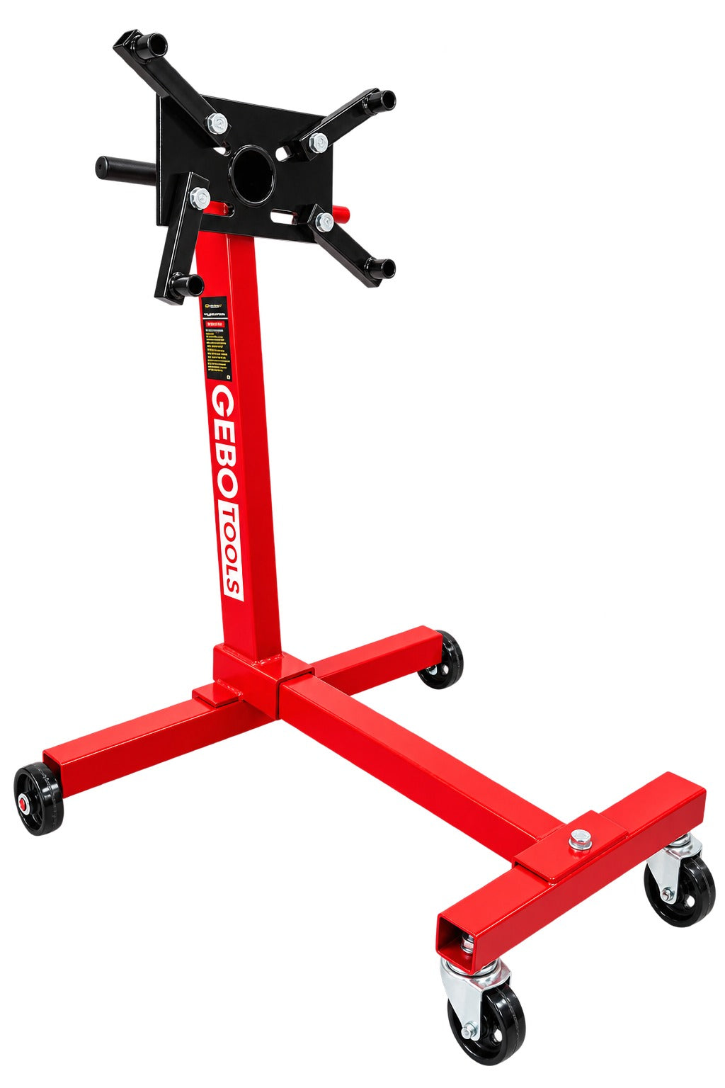 Cavalletto porta motore girevole, supporto per cambio, rotazione 360 gradi, 4 bracci di montaggio carrello professionale carico massimo 450 kg Gebo Tools