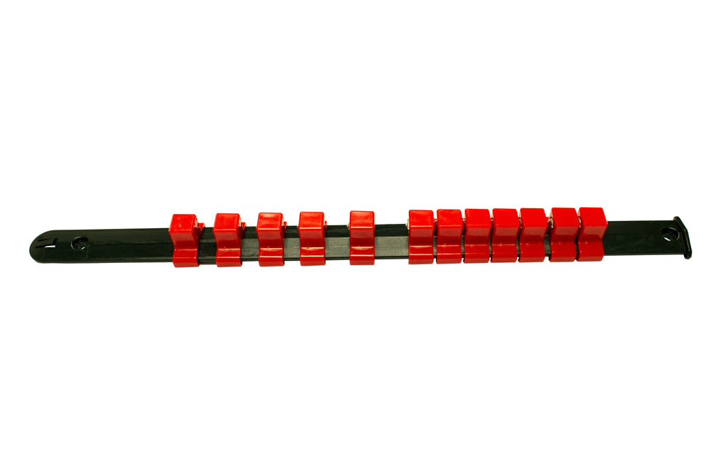 Supporto 12 porta chiavi a bussola 1/2", organizer con guida in plastica, e clips, per attrezzi in garage, 350 mm Kroftools