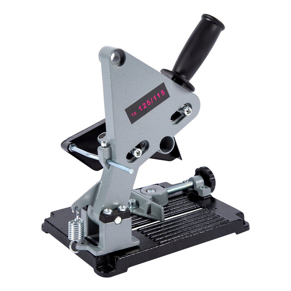 Supporto da banco per smerigliatrice angolare 115/125 mm, troncatrice, flex, struttura robusta regolabile, accessorio per taglio e lavorazione metallo