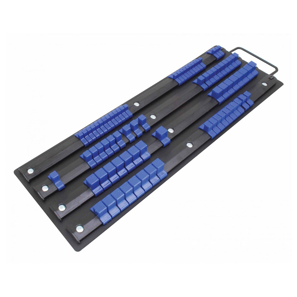 Supporto porta chiavi a bussola 1/2 "3/8" 1/4", organizer con guida in metallo e 80 clips, per attrezzi in garage