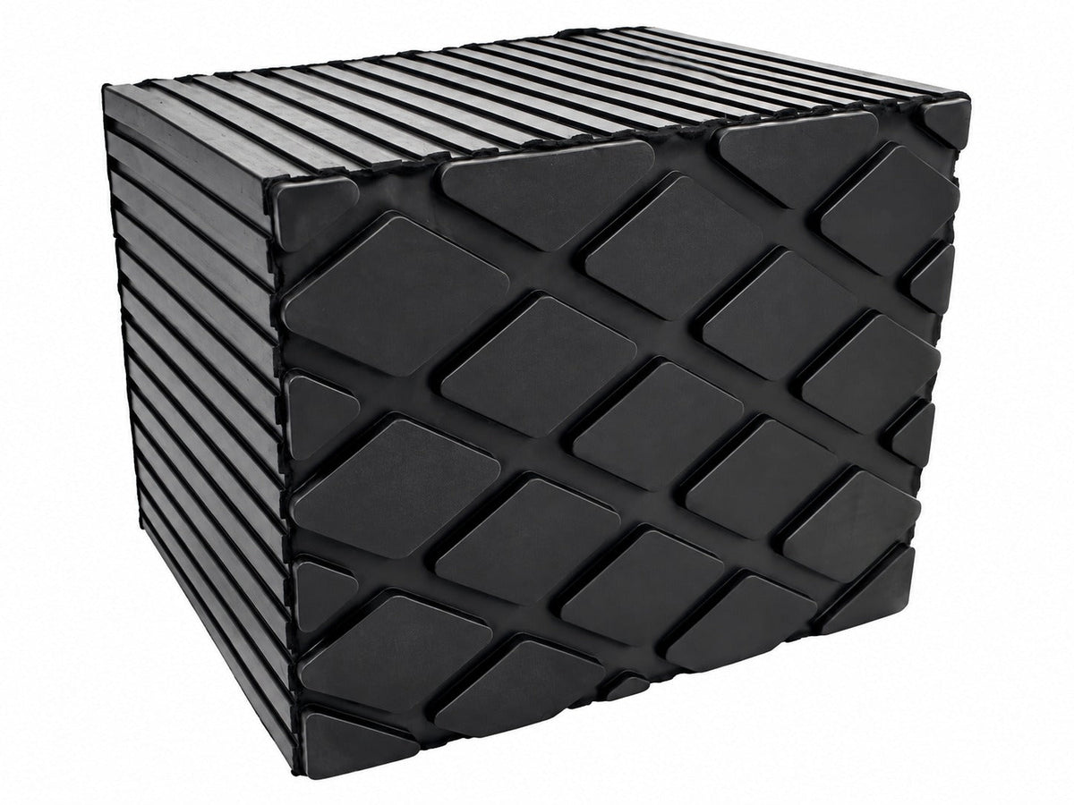Tampone in gomma rettangolare, tappettino per cric sollevatore, cuscinetto auto, tamponi universali per ponti sollevatori a forbice 160x120x100 mm Gebo Tools