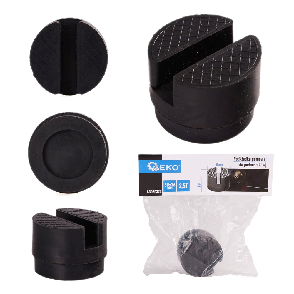 Tampone in gomma per cric idraulico a carrello ,con scanalatura,50x36 mm,portata 2.5 tonnellate