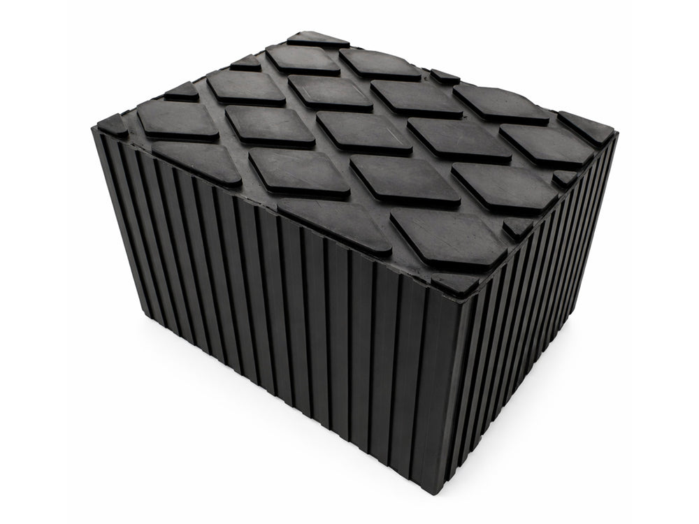 Tampone in gomma rettangolare, tappettino per cric sollevatore, cuscinetto auto, tamponi universali per ponti sollevatori a forbice 160x120x100 mm Gebo Tools