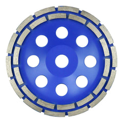 Disco abrasivo diamantato per levigatura cemento calcestruzzo, pietre molto dure e di media durezza, mattoni in ceramica, pavé, lastre per pavimentazioni e per terrazze,diametro 180 mm, doppia fila, disco abrasivo diamantato universale