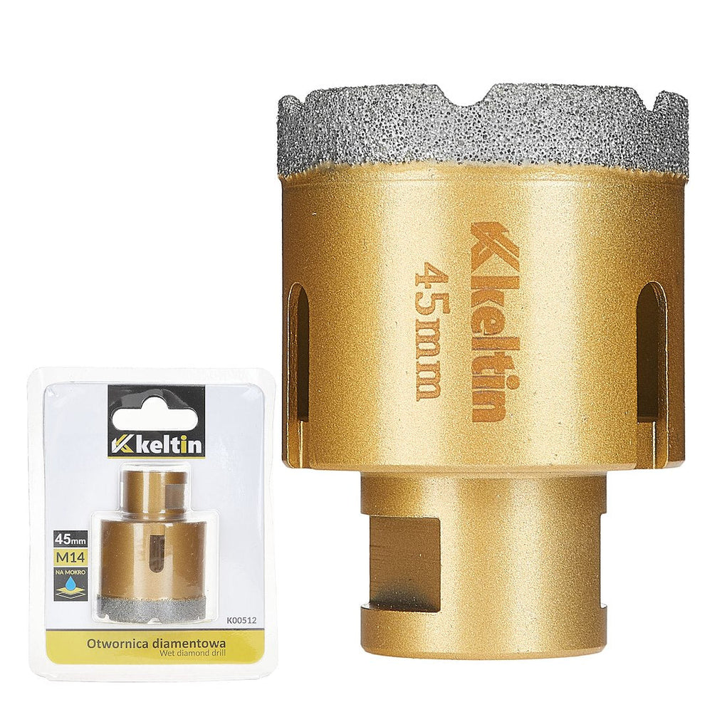 Tazza-fresa-corona diamantata 45 mm x M14 ,per carotaggio, carotatrice, Keltin
