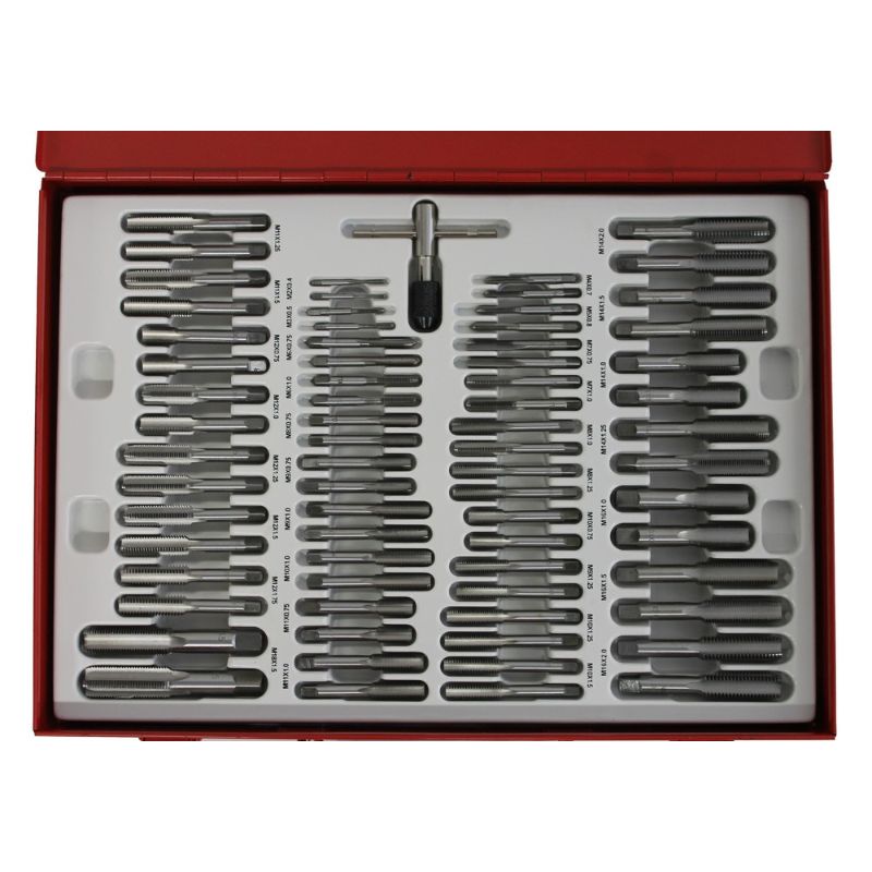 110 pezzi set maschio e filiera per filettatura in acciaio con dimensioni metriche, kit filiera per taglio filettatrice manuale per fai da te a casa, garage e officina