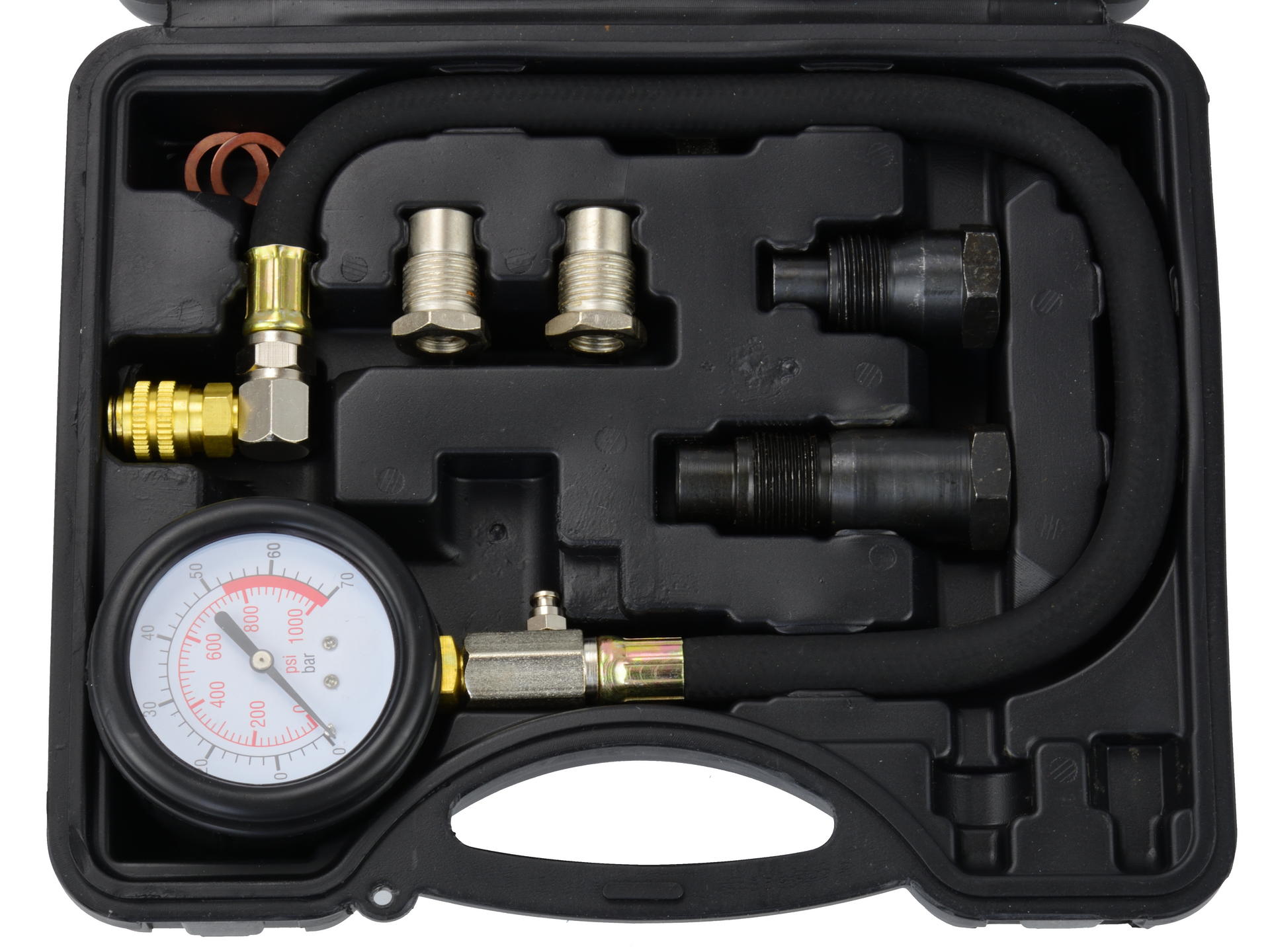 Kit tester misurazione di pressione del cilindro del motore diesel 0-70 bar, kit di adattatori compressiometro, manometro di compressione bar, strumento di diagnosi delle perdite automobilistiche
