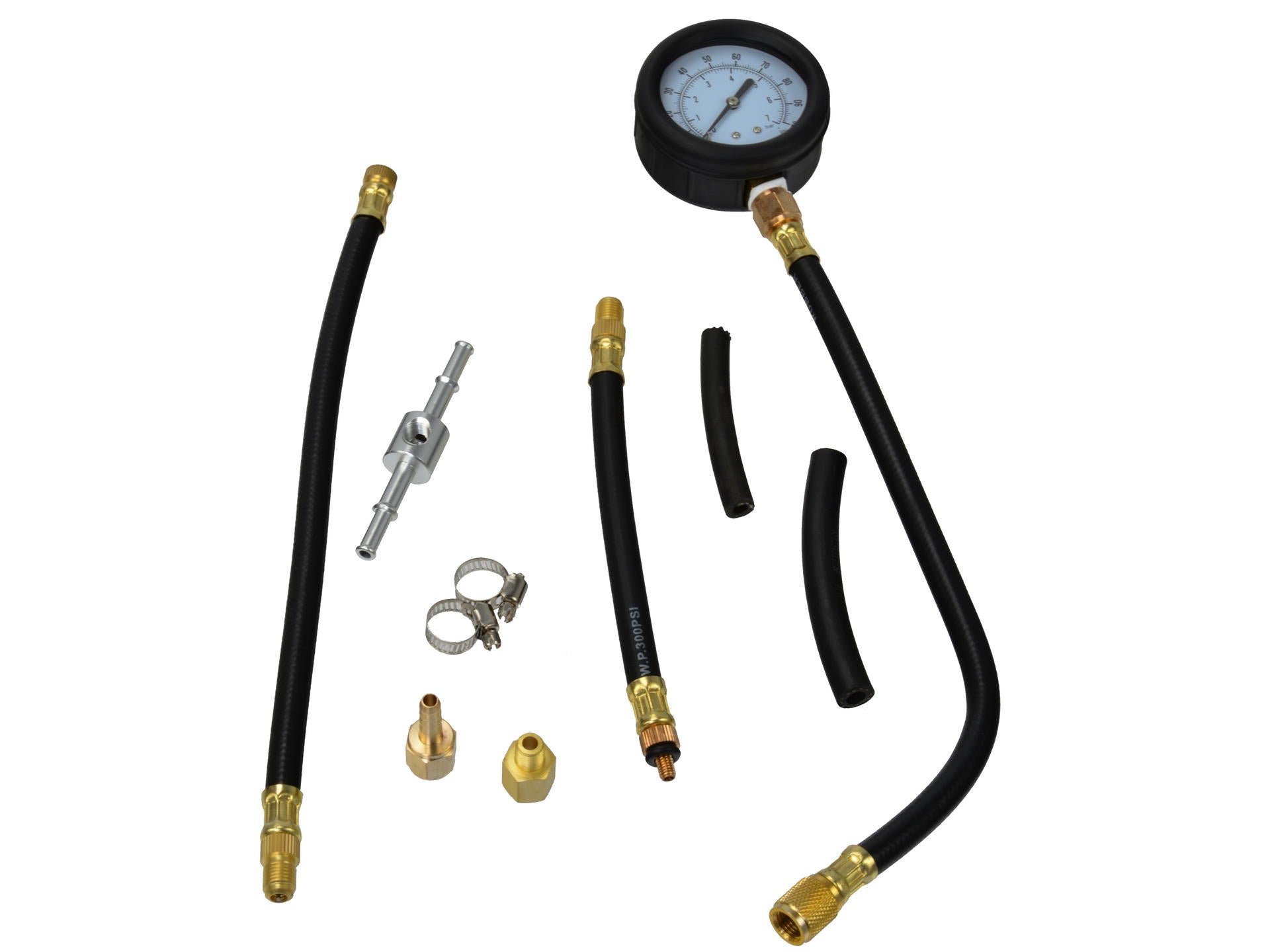 Kit tester pressione, compressione iniezione carburante, manometro diagnostico per carburante, set per testare la pressione della benzina dell’auto, 0 - 7 bar (0 - 100 PSI)