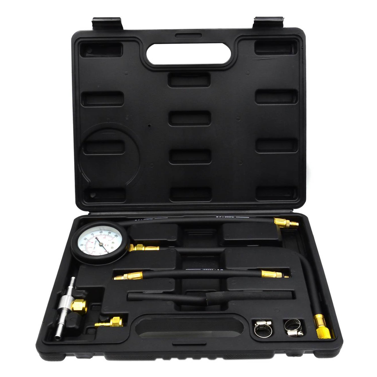Kit tester pressione, compressione iniezione carburante, manometro diagnostico per carburante, set per testare la pressione della benzina dell’auto, 0 - 7 bar (0 - 100 PSI)