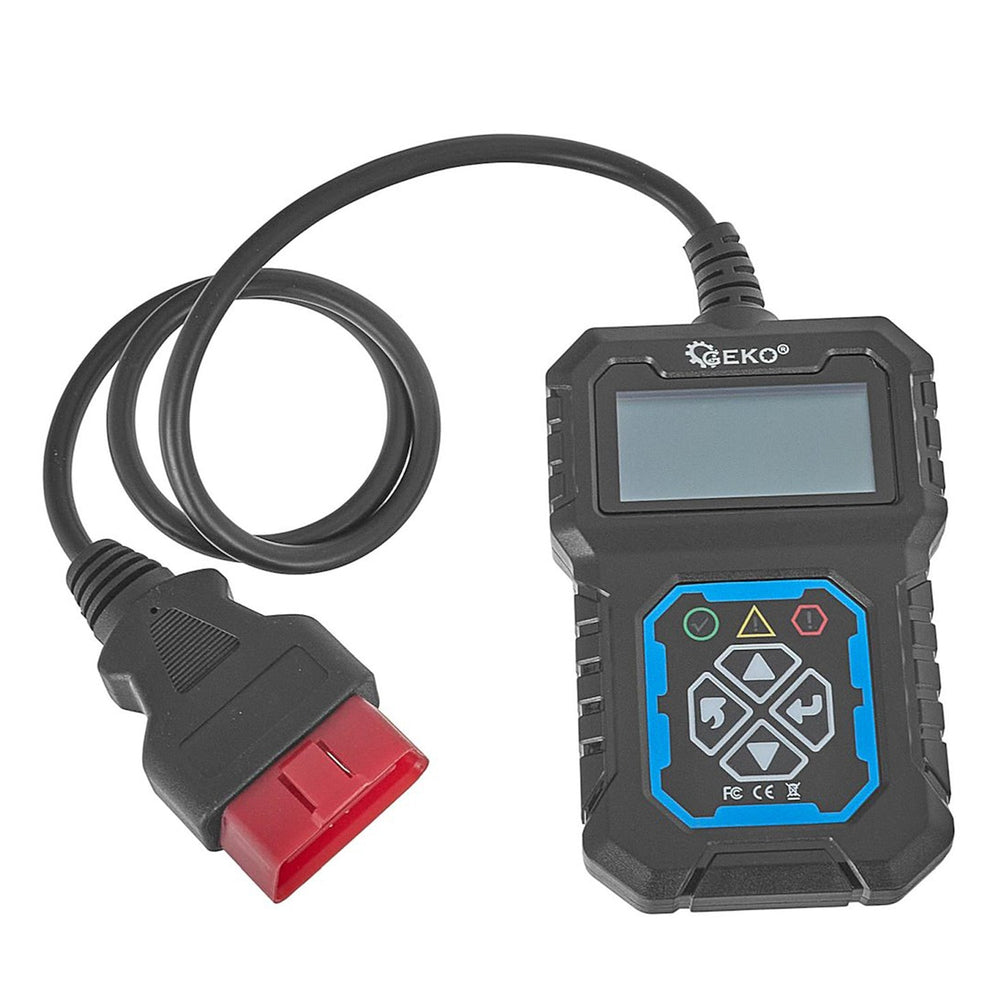 Tester diagnostico per auto con display LCD, lettore errore motore con funzioni OBD2, scanner Check Engine