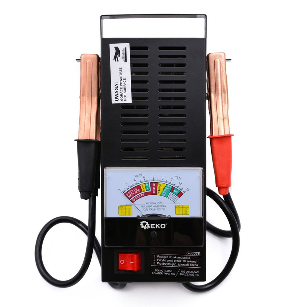 Tester per batteria auto con display analogico 6–12 v, strumento diagnostico per veicoli, Geko