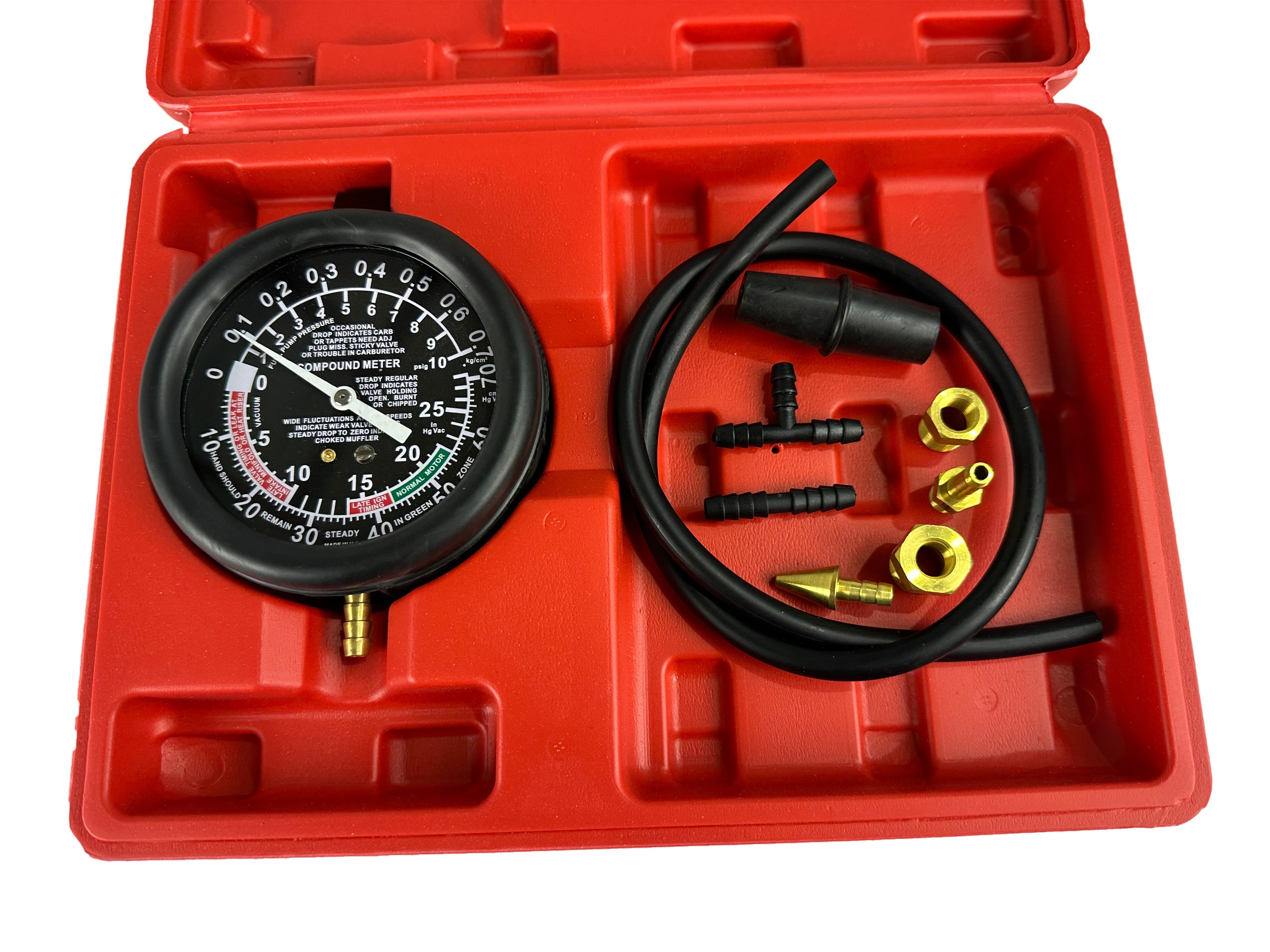 Tester pompa benzina, manometro carburatore pressione vuoto carburante auto, manometri compressione 1 bar fino a 0, 7 bar per auto e moto, Gebo Tools