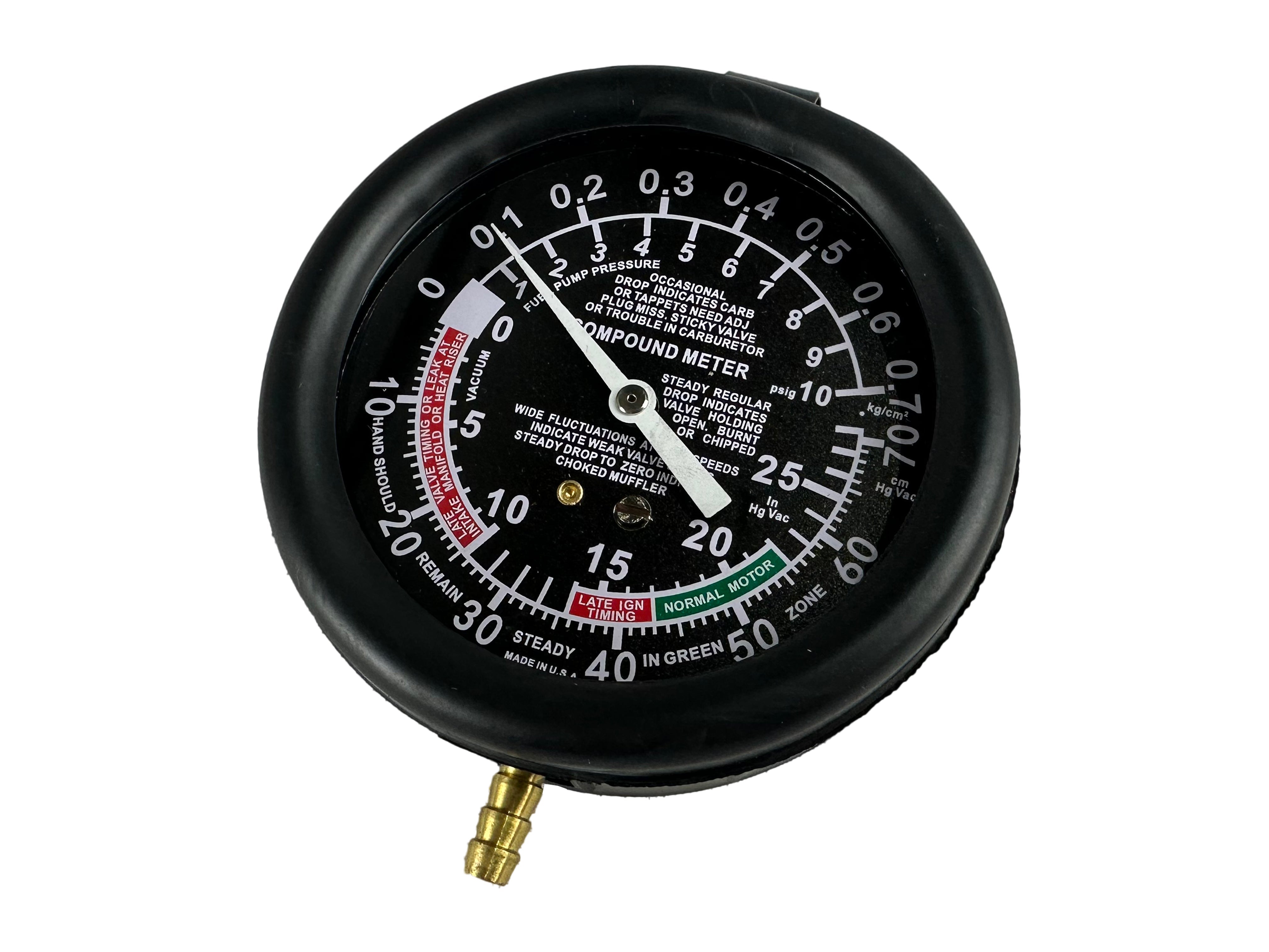 Tester pompa benzina, manometro carburatore pressione vuoto carburante auto, manometri compressione 1 bar fino a 0, 7 bar per auto e moto, Gebo Tools