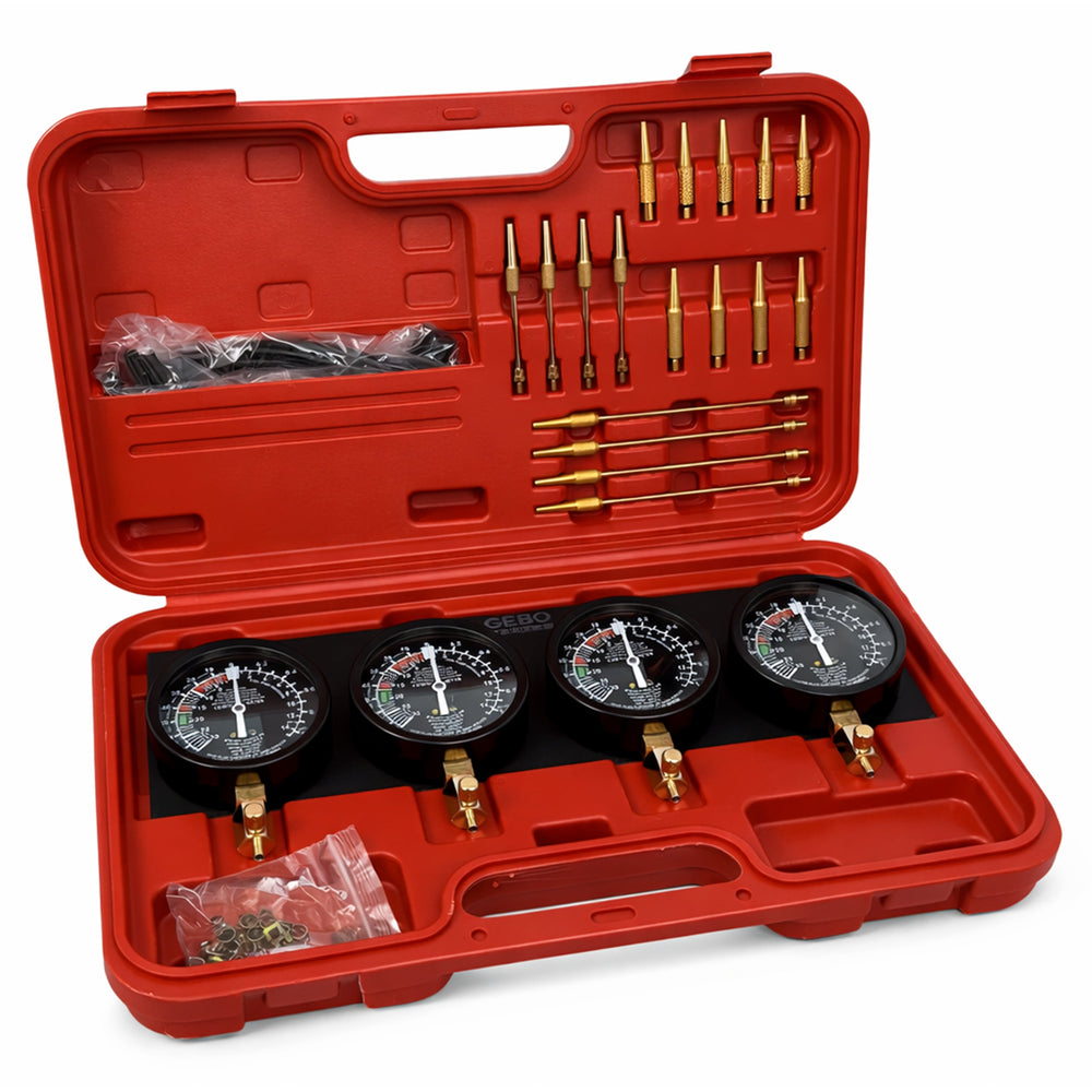 Set-kit tester pressione carburante per auto moto, sincronizzatore carburatore per vuoto Gebo Tools