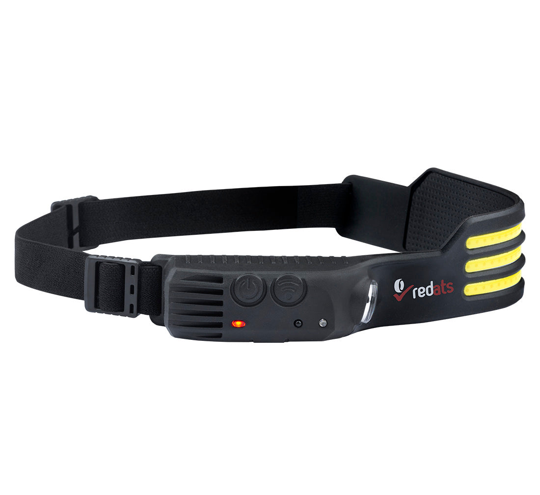 Torcia frontale con sensore Fh-220 con 3 strisce LED, ricaricabile, con movimento, batteria da 1200mAh