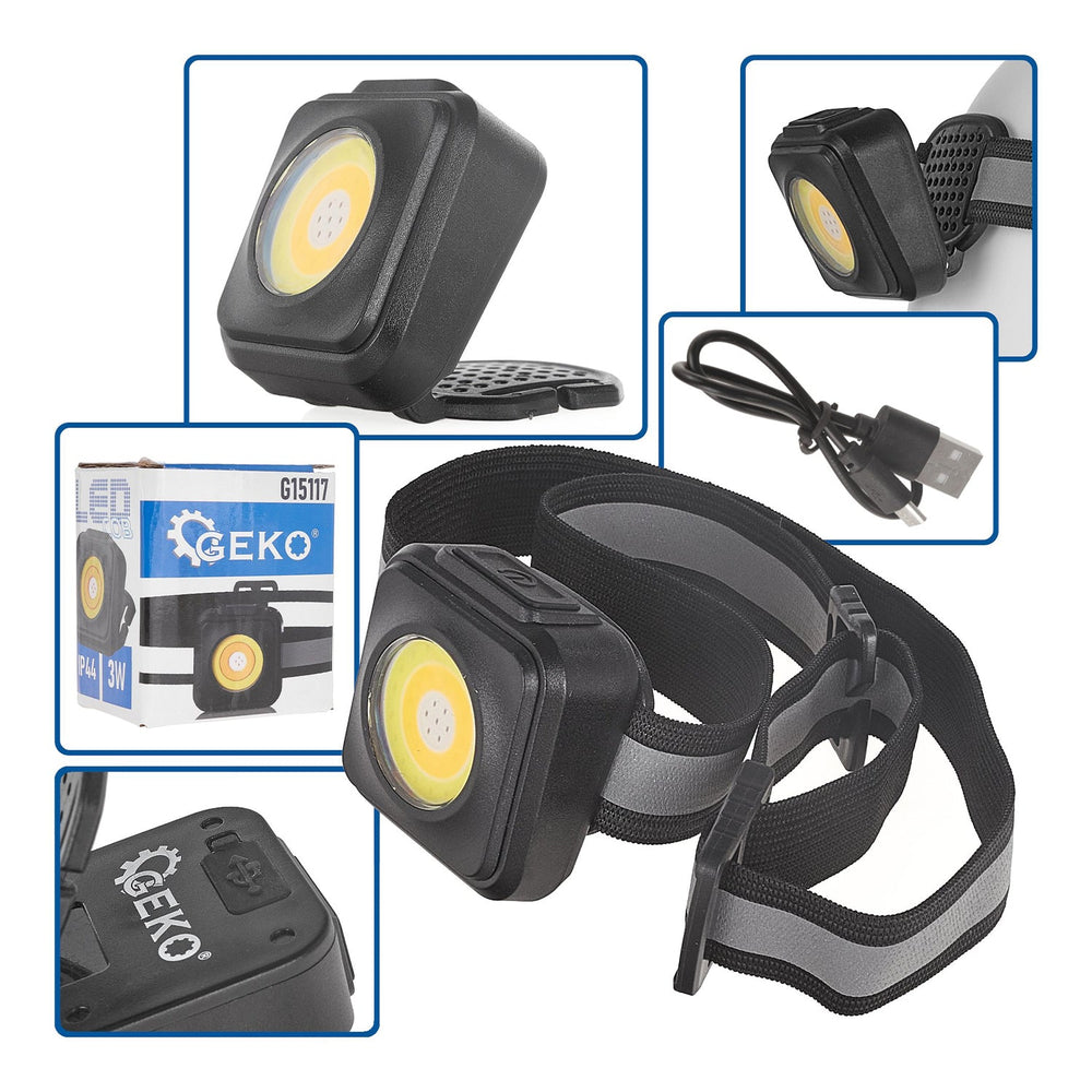 Torcia lampada frontale con batteria a LED COB da 500mAh, 3w,500 lumen