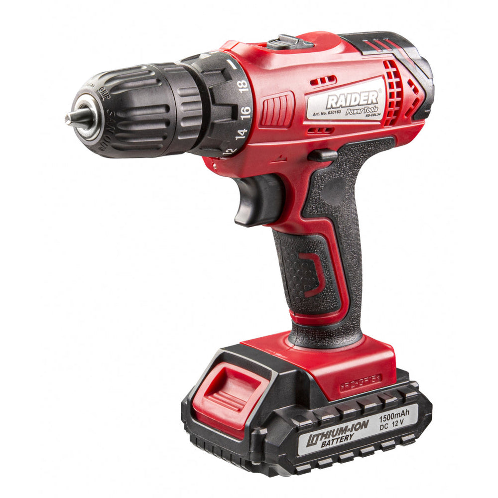 Trapano avvitatore a batteria 12v 2 x 1.5ah Raider Rd-Cdl34
