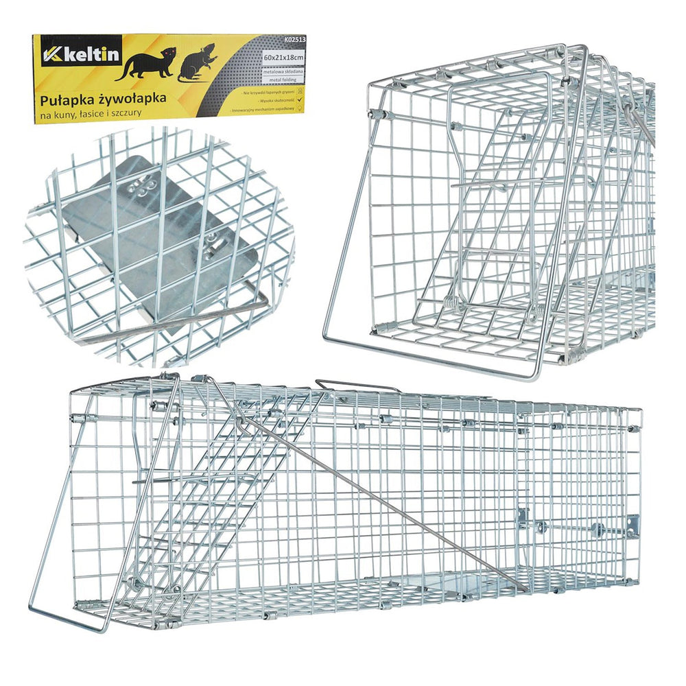 Trappola pieghevole per faine,donnole e ratti 60 x 21 x 18 cm Keltin