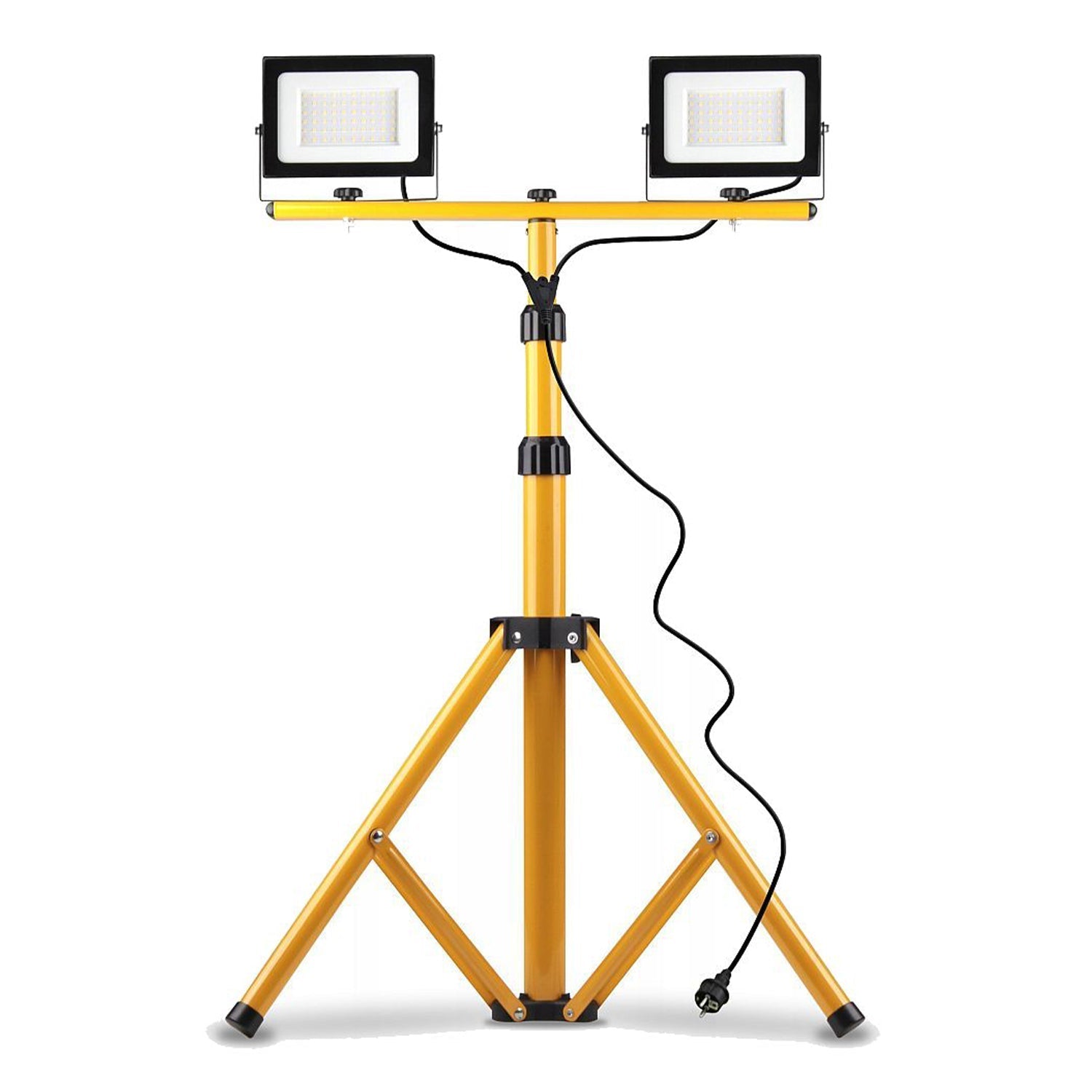 Faretto LED da cantiere 2 x 50w, faretto lavoro, faro LED portatile IP65 impermeabile, 4500k per esterno, lavori, giardini e garage