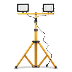 Faretto LED da cantiere 2 x 50w, faretto lavoro, faro LED portatile IP65 impermeabile, 4500k per esterno, lavori, giardini e garage
