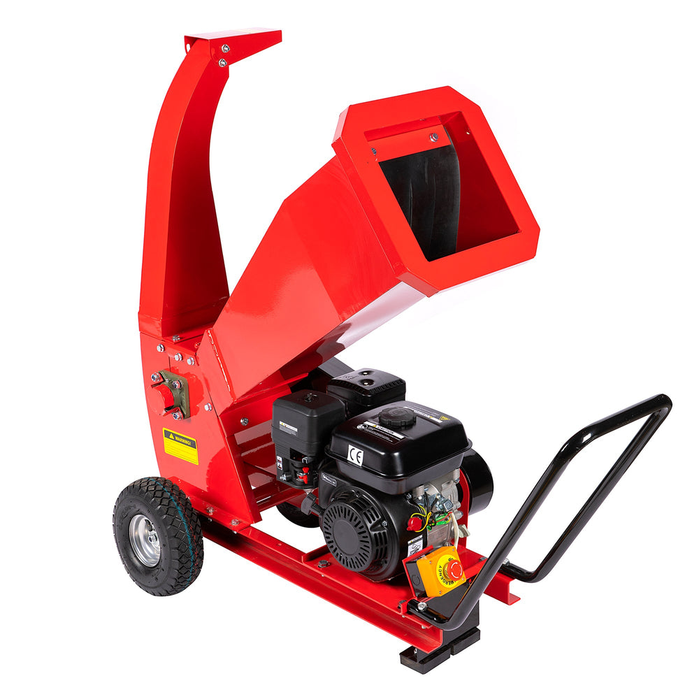 Trituratore orizzontale per rami e tronchi a benzina, biotrituratore a scoppio, cippatore, 6, 5 CV, 196 CC,da hobby e fai da te