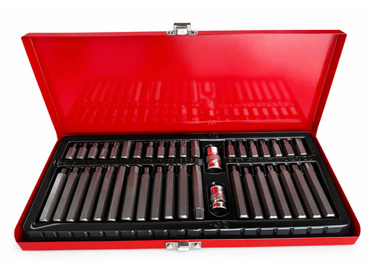 Set-kit di inserti a brugola, TORX, XZN, esagonali e spline, 40 pezzi, in valigetta metallica Gebo Tools