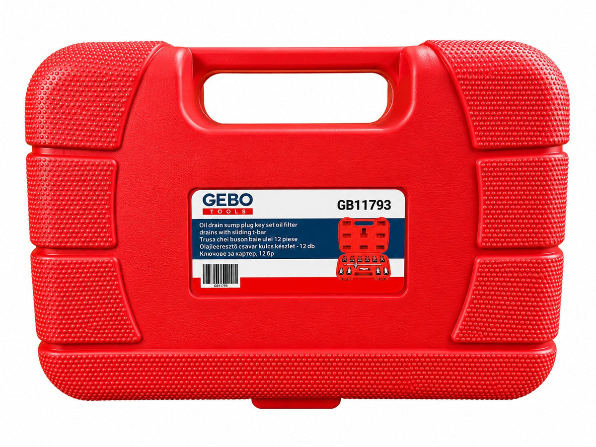 Set-kit chiavi bussol, tappo di scarico noci, attrezzi per auto e autocarri officina, 12 pezzi Gebo Tools