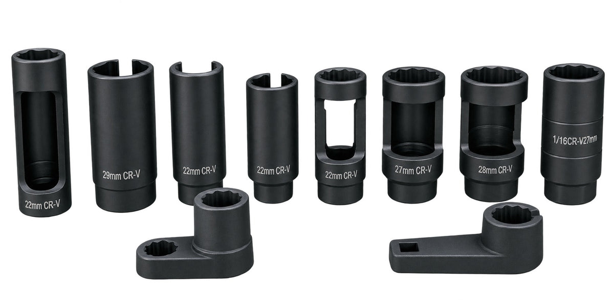 Set chiavi universali per smontaggio sonda lambda, kit bussole sensore di ossigeno O2, 10 pezzi, Gebo Tools