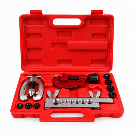 Kit di utensili per svasatura, tagliatubi per tubi freno per auto, con 7 matrici ,in inch,set flangiatubo cono eccentrico, bordatubi, per tubazioni freno auto Gebo Tools