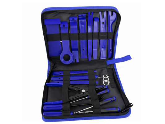 Set-kit utensili rimozione pannelli portiere clip auto, stereo cruscotto, cunei di plastica leve per smontare pannello interno radio, 23 pezzi Gebo Tools