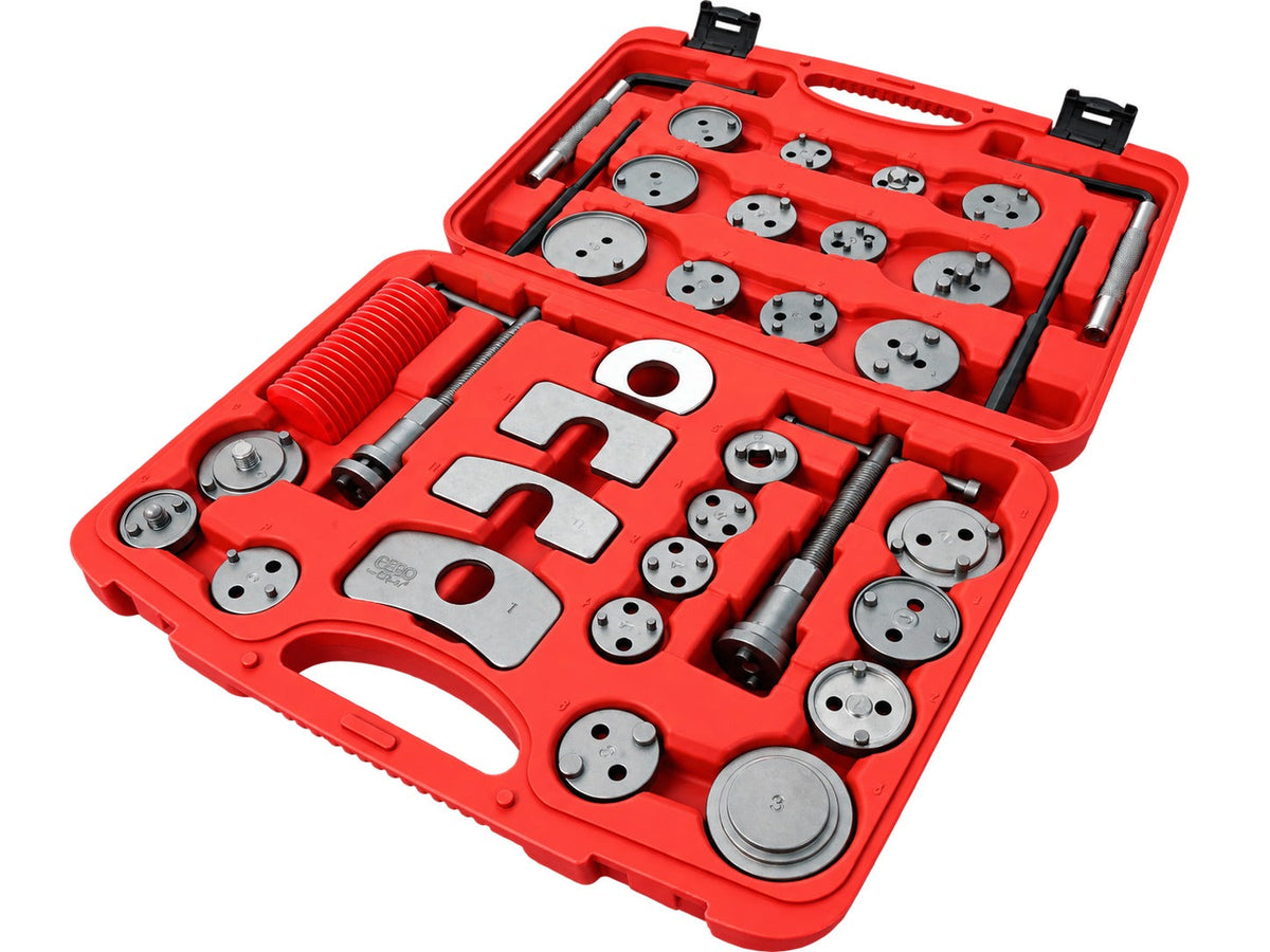 Set-kit pressa per pistoncini delle pinze freno, strumento universale per la retrazione del pistone, arretratore freni a disco 35 pezzi Gebo Tools