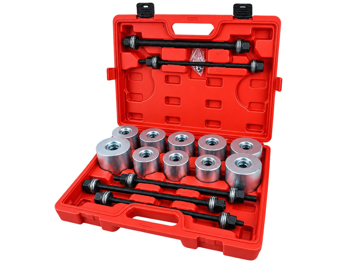 Set-kit estrattore silent block auto, 34–90 mm con manicotti universali  per rimozione sicura di cuscinetti e boccole Gebo Tools