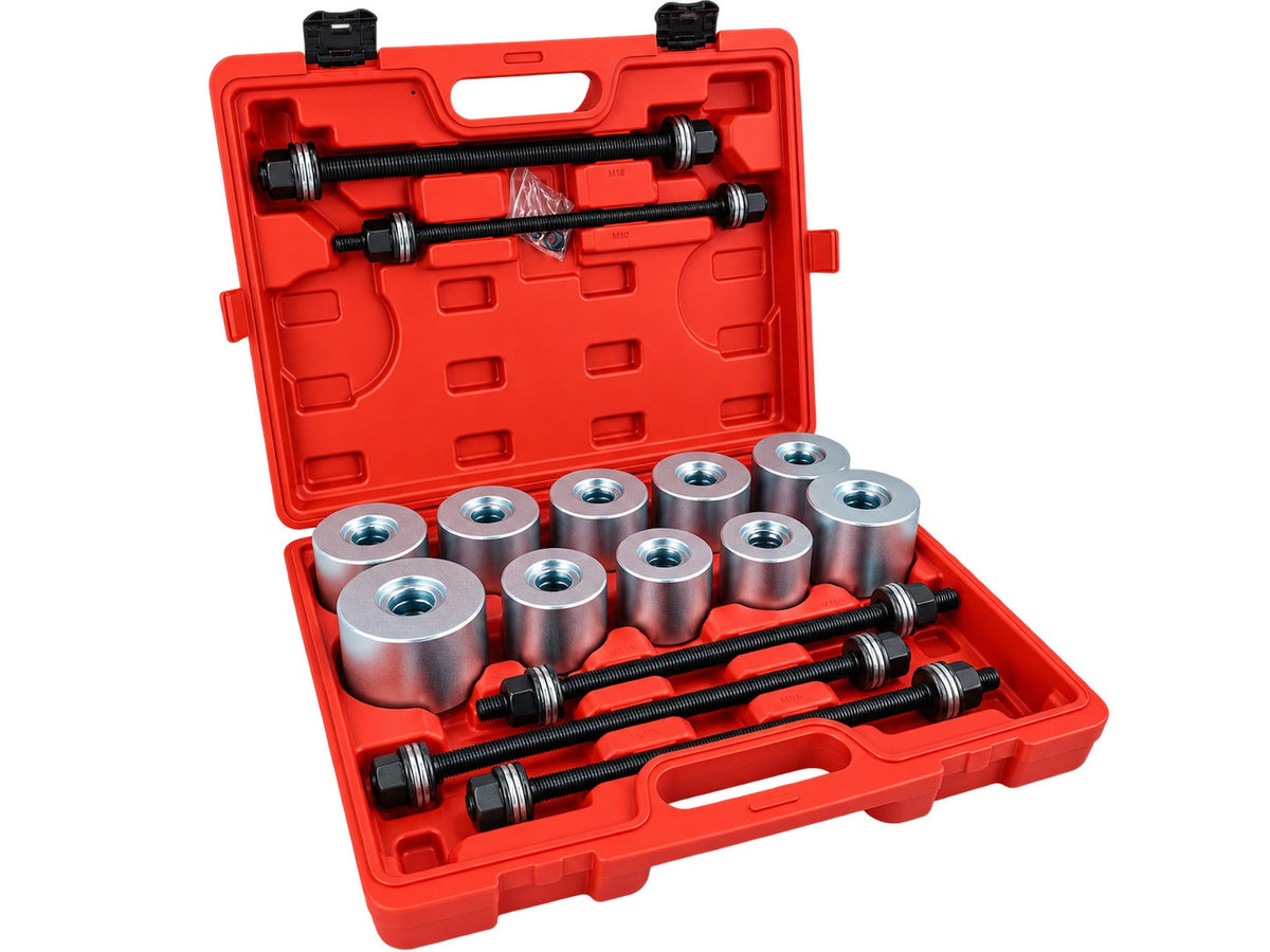 Set-kit estrattore silent block auto, 34–90 mm con manicotti universali  per rimozione sicura di cuscinetti e boccole Gebo Tools