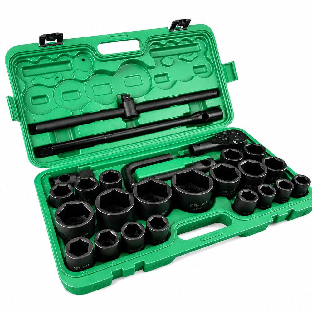 Set bussole a impatto con cricchetto e prolunghe 3/4" 1'', 26 pezzi Gebo Tools