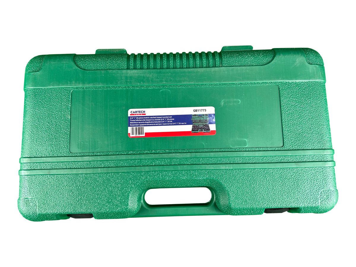 Set bussole a impatto con cricchetto e prolunghe 3/4" 1'', 26 pezzi Gebo Tools