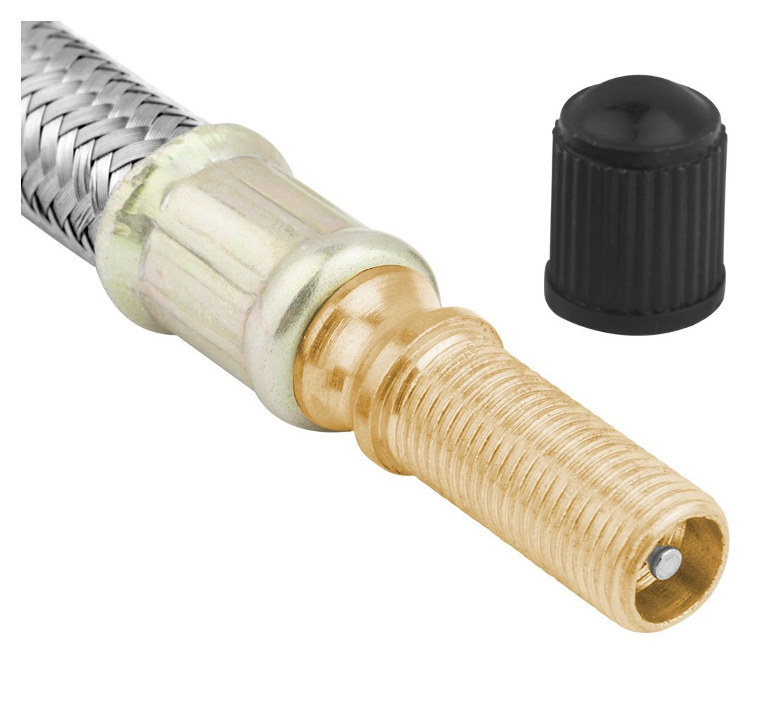 Tubo in gomma per gonfiaggio - estensione flessibile della valvola- adatto a tutti i pneumatici con valvole standard - prolunga per pneumatici in gomma